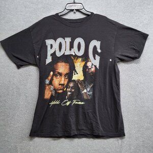 Polo G Men Shirt Large Black Hall‎ Of Fame Hip Hop Rap Tee READ